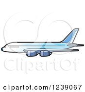 Clipart Of A Blue Commercial Airliner Plane Royalty Free Vector Illustration by Lal Perera