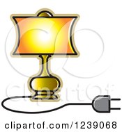 Poster, Art Print Of Gold Electric Lamp With A Shade 3