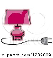 Clipart Of A Pink Electric Lamp With A Shade Royalty Free Vector Illustration