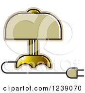 Clipart Of A Gold Electric Lamp With A Shade 2 Royalty Free Vector Illustration