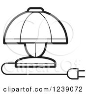 Poster, Art Print Of Black And White Electric Lamp With A Shade