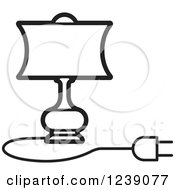 Poster, Art Print Of Black And White Electric Lamp With A Shade 4
