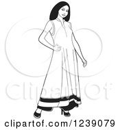Poster, Art Print Of Woman Modeling A Black And White Frock Dress