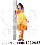 Woman Modeling A Yellow Frock Dress