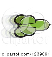 Clipart Of A Green Flying Dart Royalty Free Vector Illustration by Lal Perera