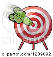 Poster, Art Print Of Green Dart In A Target