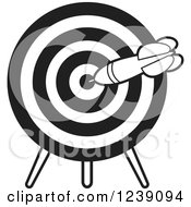 Poster, Art Print Of Black And White Dart In A Target