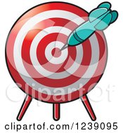 Poster, Art Print Of Turquoise Dart In A Target