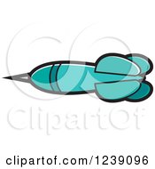 Clipart Of A Turquoise Dart Royalty Free Vector Illustration