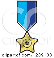 Poster, Art Print Of Gold Star Medal On A Ribbon