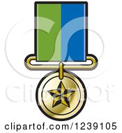 Poster, Art Print Of Gold Star Medal On A Ribbon 2