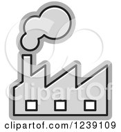 Clipart Of A Gray Factory 2 Royalty Free Vector Illustration by Lal Perera