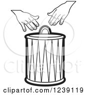 Poster, Art Print Of Black And White Drum And Hands 2
