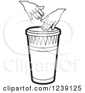 Poster, Art Print Of Black And White Drum And Hands