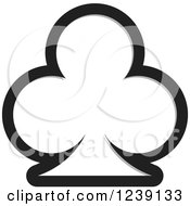 Clipart Of A Black Playing Card Club With A Gray Shadow Royalty Free Vector Illustration