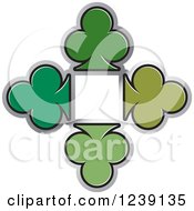 Four Green Playing Card Clubs