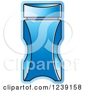 Clipart Of A Blue Glass Perfume Bottle Royalty Free Vector Illustration
