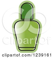 Clipart Of A Green Perfume Bottle Royalty Free Vector Illustration
