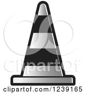Clipart Of A Grayscale Road Construction Traffic Cone Royalty Free Vector Illustration by Lal Perera