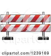 Red And White Road Block Construction Barrier