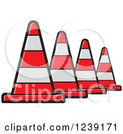 Row Of Road Construction Traffic Cone