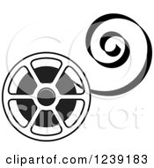 Poster, Art Print Of Black And White Film Reel With Curling Tape