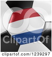 Poster, Art Print Of 3d Close Up Of A Netherlands Flag On A Soccer Ball