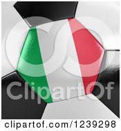 Poster, Art Print Of 3d Close Up Of An Italian Flag On A Soccer Ball