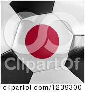 Poster, Art Print Of 3d Close Up Of A Japanese Flag On A Soccer Ball