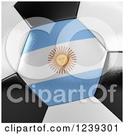 Poster, Art Print Of 3d Close Up Of An Argentina Flag On A Soccer Ball