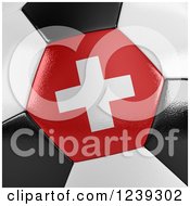Poster, Art Print Of 3d Close Up Of A Swiss Flag On A Soccer Ball