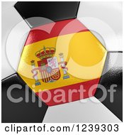 Poster, Art Print Of 3d Close Up Of A Spanish Flag On A Soccer Ball