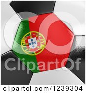 Poster, Art Print Of 3d Close Up Of A Portuguese Flag On A Soccer Ball