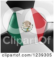 Poster, Art Print Of 3d Close Up Of A Mexican Flag On A Soccer Ball