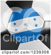 Poster, Art Print Of 3d Close Up Of A Honduras Flag On A Soccer Ball