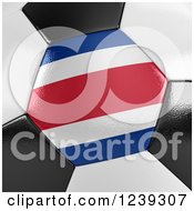 Poster, Art Print Of 3d Close Up Of A Costa Rica Flag On A Soccer Ball