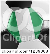 Poster, Art Print Of 3d Close Up Of A Nigeria Flag On A Soccer Ball