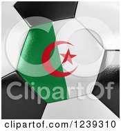 Poster, Art Print Of 3d Close Up Of An Algeria Flag On A Soccer Ball