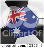 Poster, Art Print Of 3d Close Up Of An Australian Flag On A Soccer Ball
