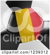 Poster, Art Print Of 3d Close Up Of A Belgium Flag On A Soccer Ball