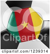 Poster, Art Print Of 3d Close Up Of A Cameroon Flag On A Soccer Ball