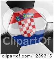 Poster, Art Print Of 3d Close Up Of A Croatian Flag On A Soccer Ball