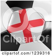 Poster, Art Print Of 3d Close Up Of An English Flag On A Soccer Ball