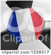 Poster, Art Print Of 3d Close Up Of A French Flag On A Soccer Ball
