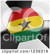 Poster, Art Print Of 3d Close Up Of A Ghana Flag On A Soccer Ball