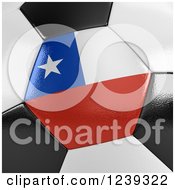 Poster, Art Print Of 3d Close Up Of A Chilean Flag On A Soccer Ball