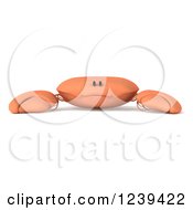 Clipart Of A 3d Sad Orange Crab Royalty Free Illustration