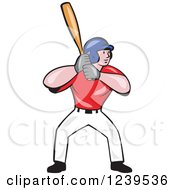 Clipart Of A Cartoon Baseball Player Batter Royalty Free Vector Illustration