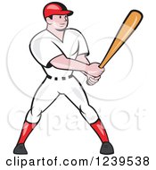 Poster, Art Print Of Cartoon Baseball Player Batter Swinging