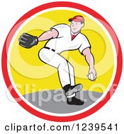 Poster, Art Print Of Baseball Player Pitching In A Circle